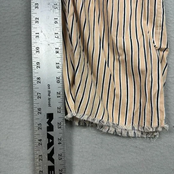 Billabong Womens Small Run Wild Overalls Jumpsuit Striped Tan Adjustable Straps - Picture 5 of 8